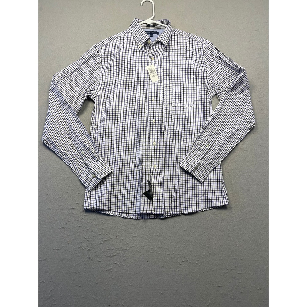 Tommy Hilfiger Button Down Cotton Check White Purple 15.5 34/35 Mens